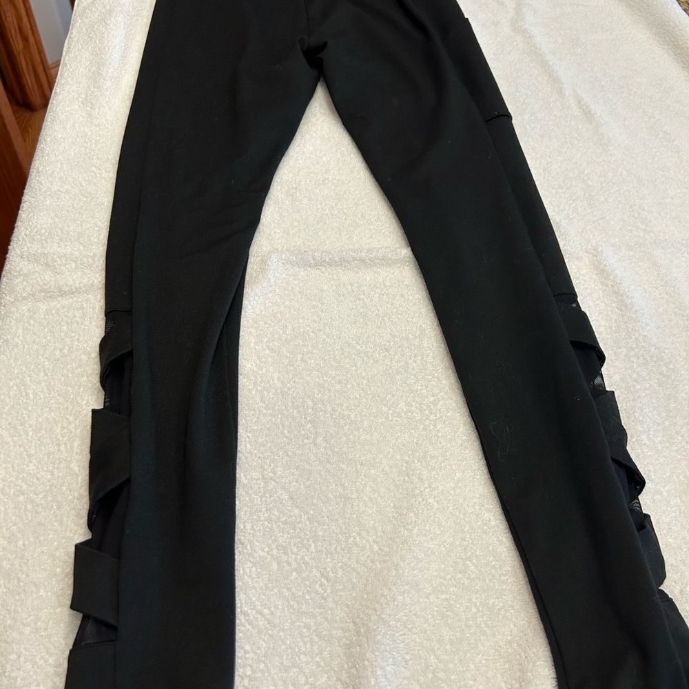 Justice Black Leggings with Side Details